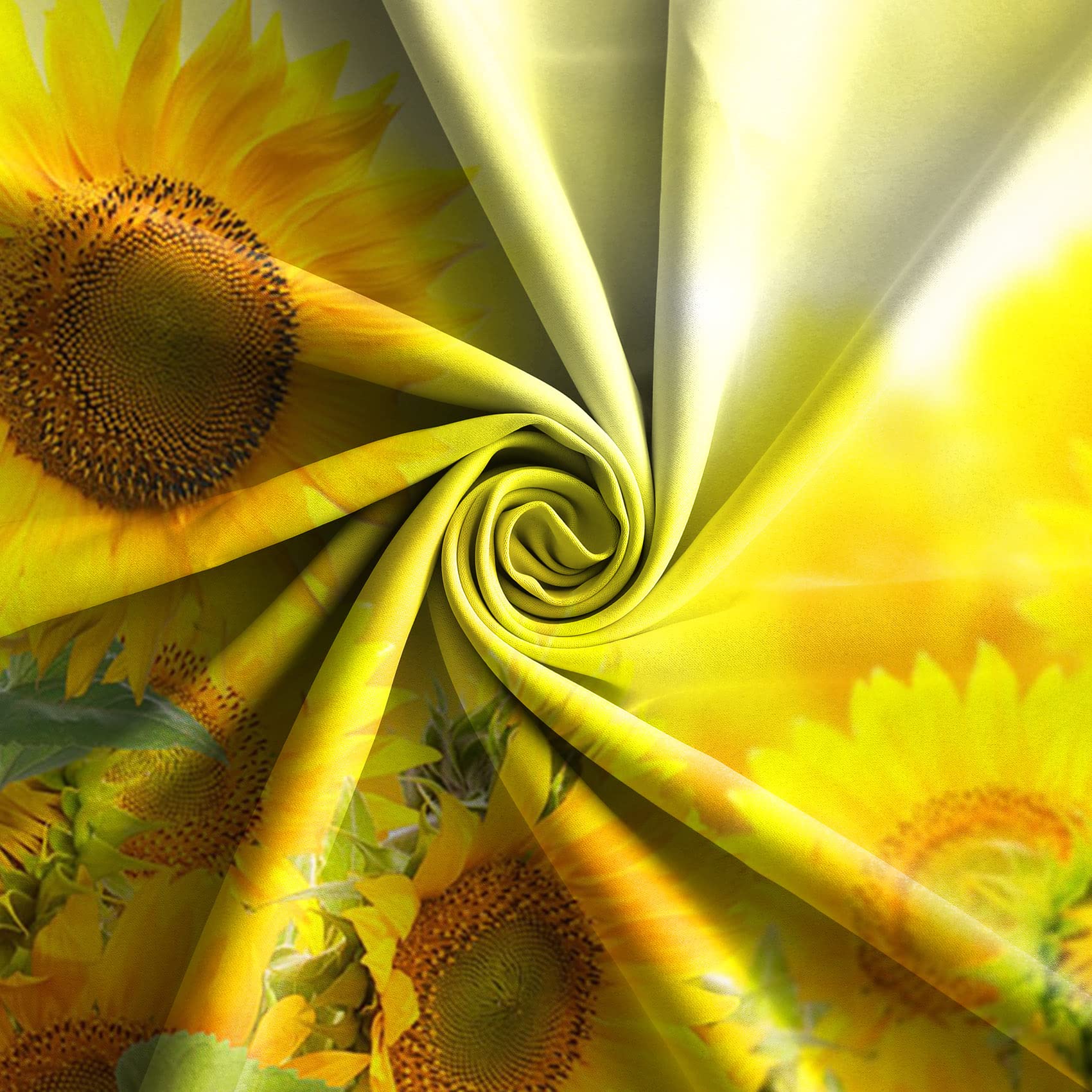 Baocicco Sunflower Blackout Curtains - 2 Panels 53x96 Inch, Thermal Insulated & Soundproof Floral Drapes for Kitchen, Bedroom, Living Room - Country Nature Garden Sunflower Theme with Grommets | Perfect for Home Decor, Privacy & Light Blocking