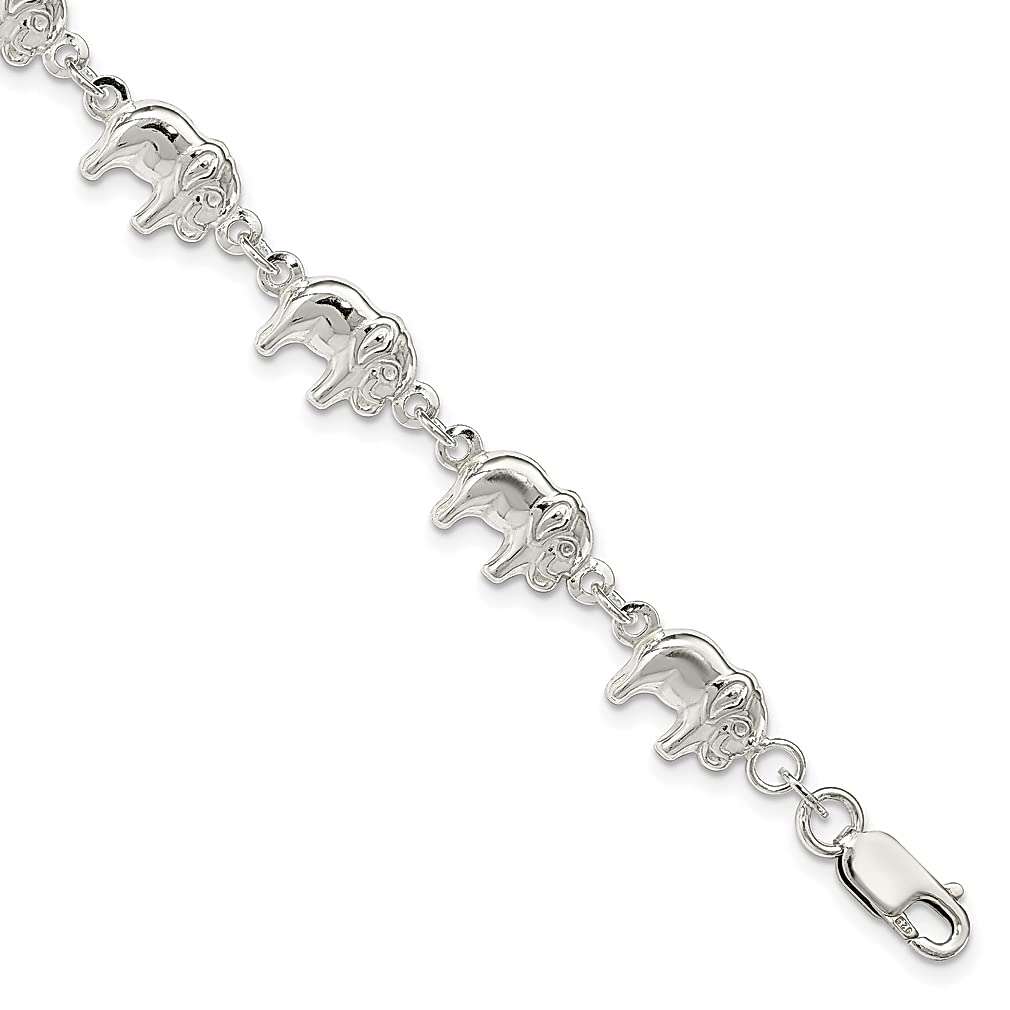 925 Sterling Silver Elephant Bracelet for Women - 7 Inch Adjustable Animal Jewelry - Dainty Elephant Charm Bracelet - Perfect Gift for Her - Ideal for Birthdays, Anniversaries & Everyday Wear