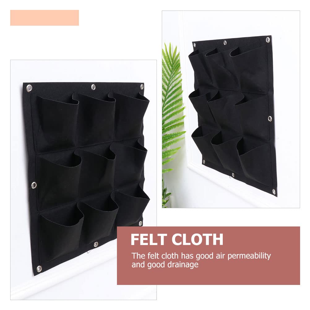 HANABASS Vertical Wall Garden Planter - 5 Pack Hanging Felt Planters for Flowers, Herbs & Vegetables - Indoor/Outdoor Wall Mount Grow Bags with Drainage Holes - Perfect for Balcony, Patio & Small Space Gardening