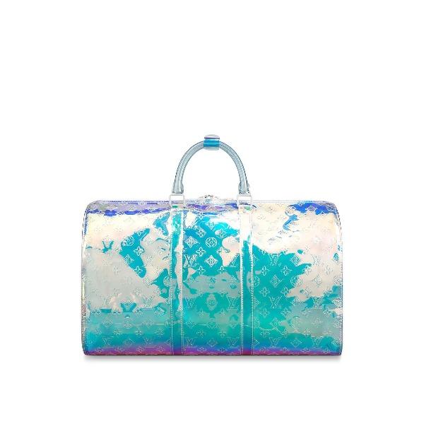 Louis Vuitton Keepall Bandouliere 50 Iridescent Prism Monogram Travel Duffle Bag - Stylish Carry-On for Weekend Getaways & Business Trips