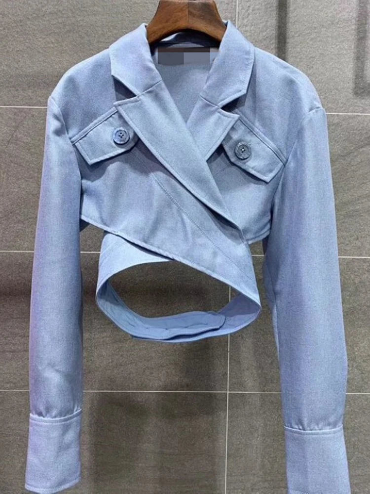 Asymmetrical Slim Women's Blouses - Lapel Collar Long Sleeve Casual Tops for Female Fashion | Office Wear, Dating Outfits & Everyday Chic Style