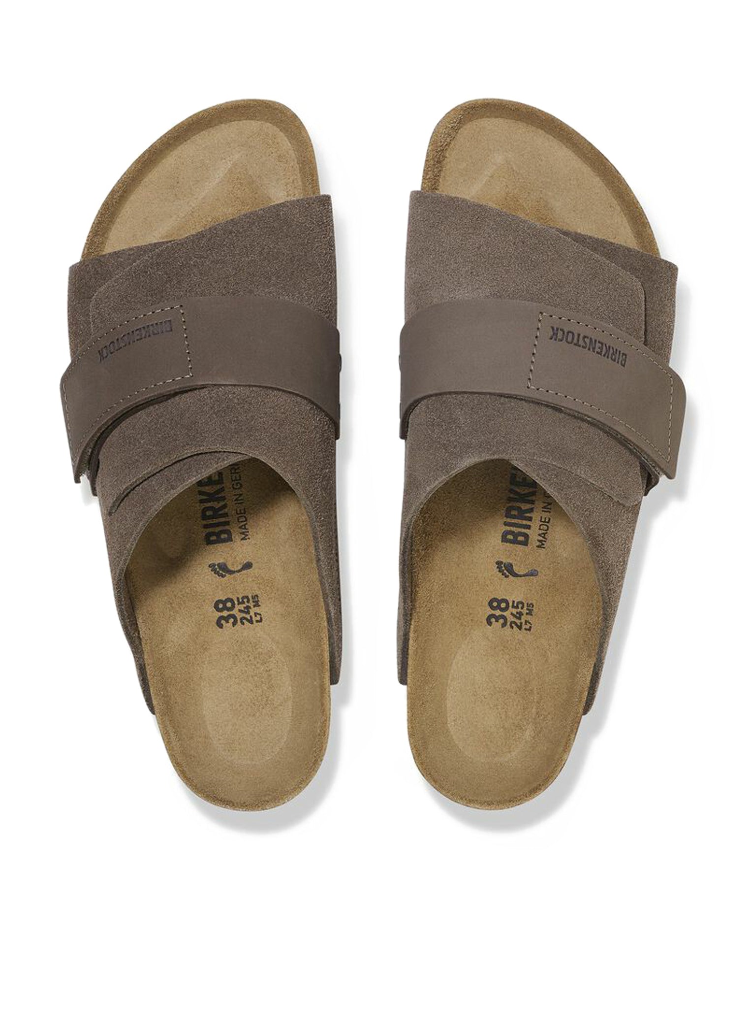 **Birkenstock Kyoto Nubuck Leather Sandals - Grey (1029138) | Comfortable & Stylish for Casual Wear, Walking, and Outdoor Activities**