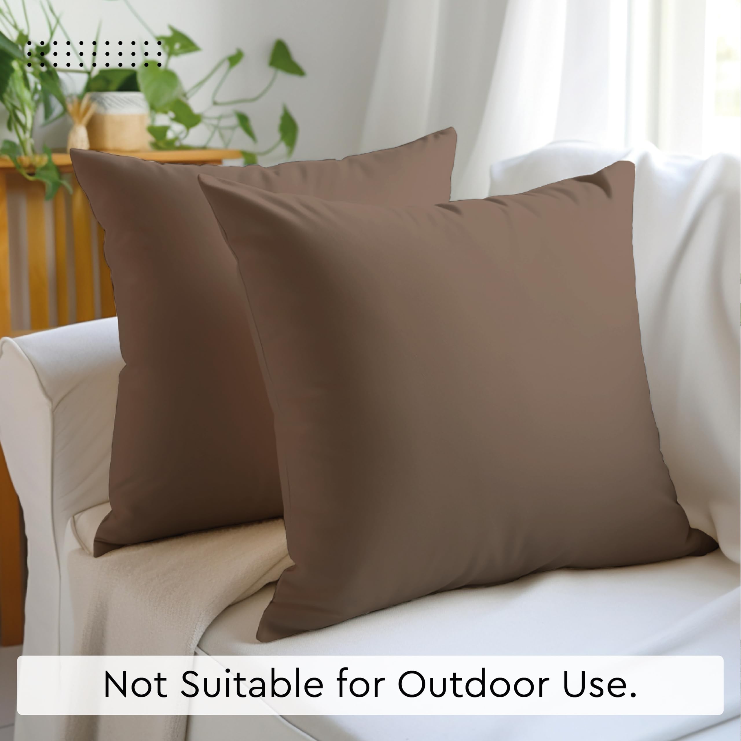 Encasa XO Throw Pillow Covers 22x22 Inches Set of 2 - Soft Beige Cotton Decorative Cushion Covers with Hidden Zipper Closure for Sofa, Bed, Living Room - Perfect for Home Decor, Cozy Reading Nook & Modern Interior Design