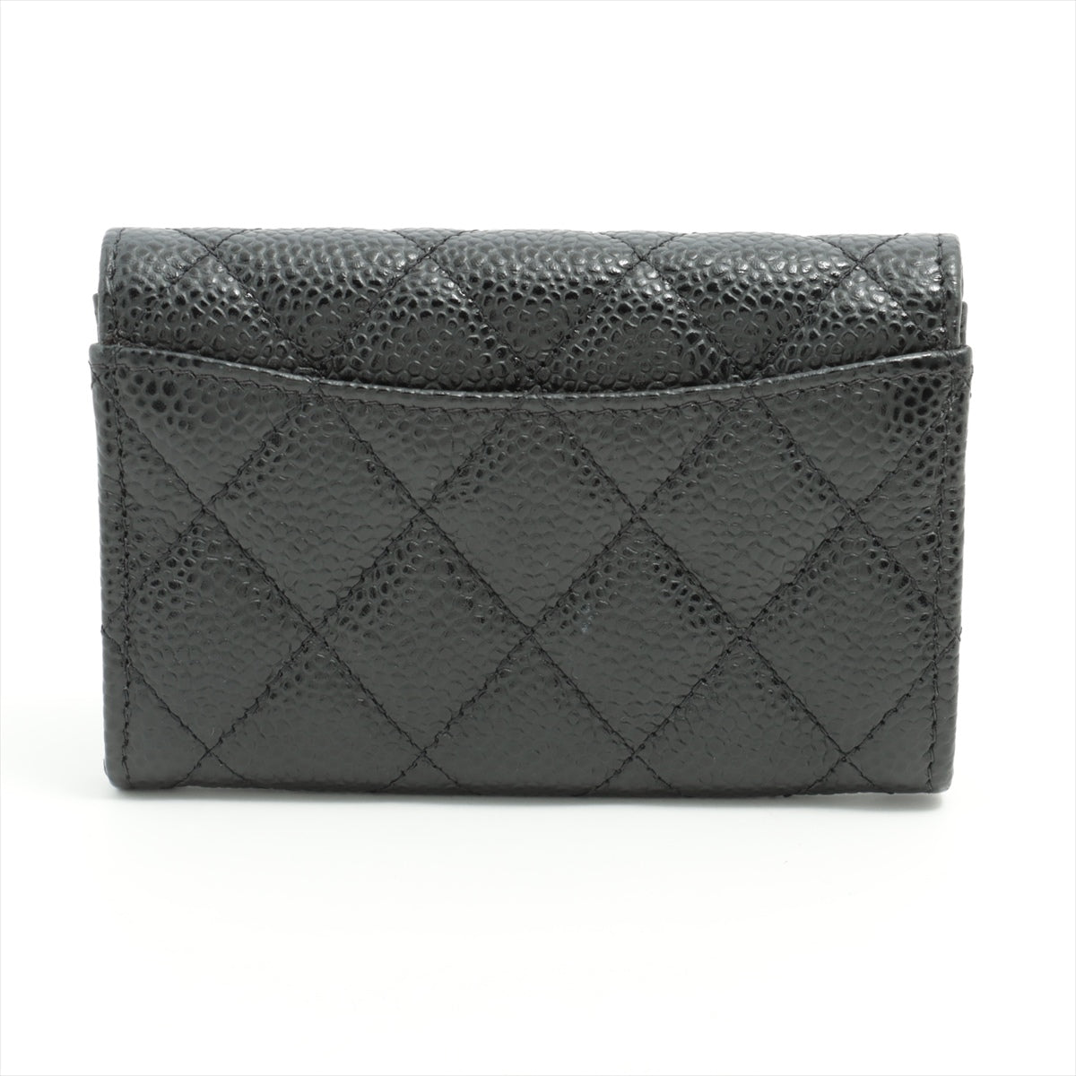 Chanel Caviar Small Black Card Holder Wallet - Genuine Leather Luxury Card Case for Women - Perfect for Everyday Use, Travel & Gifting