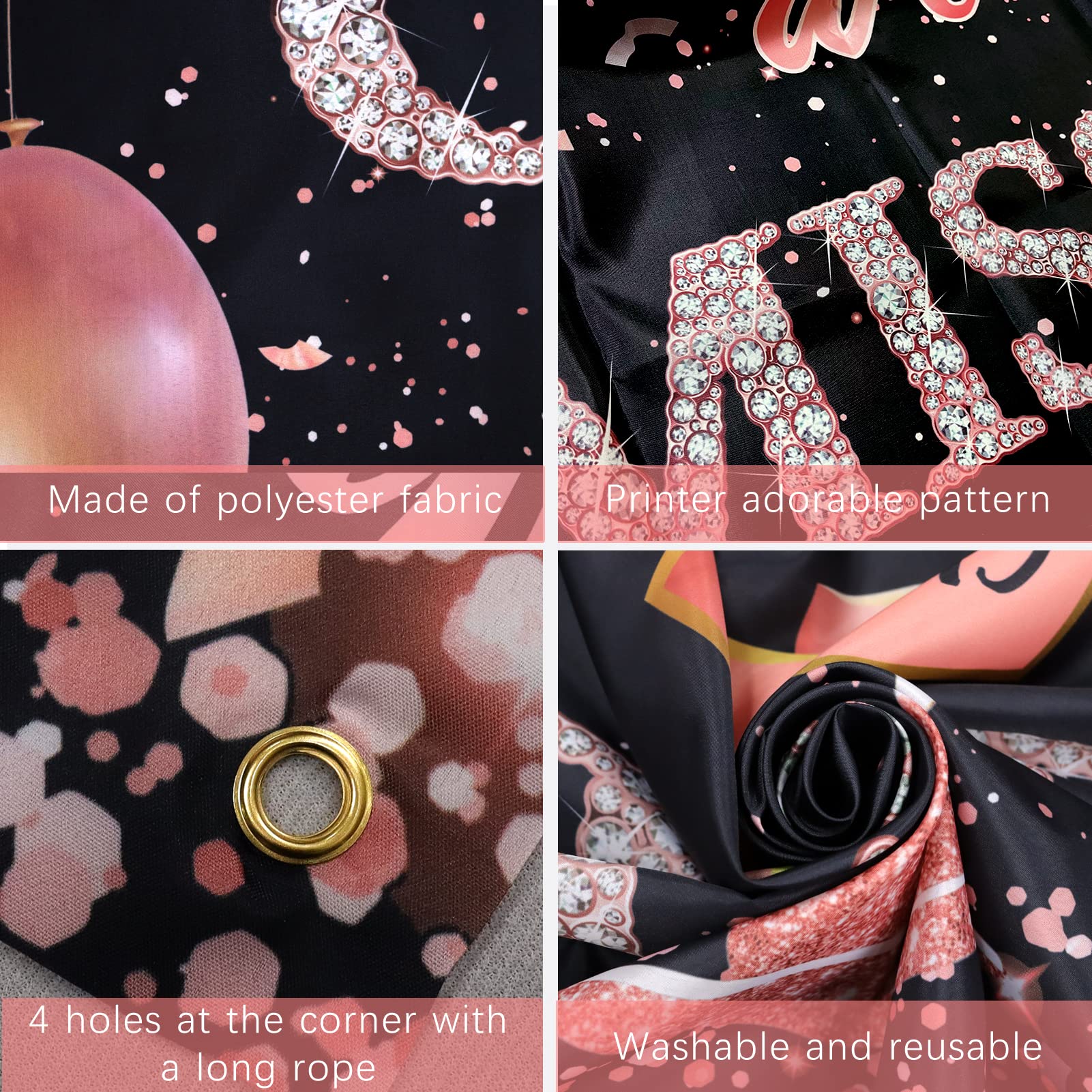 Rose Gold 'We Will Miss You' Sign Banner Backdrop - Retirement Farewell Party Decorations for Office, Graduation, Going Away & Goodbye Parties - Perfect for Work, School & Special Events