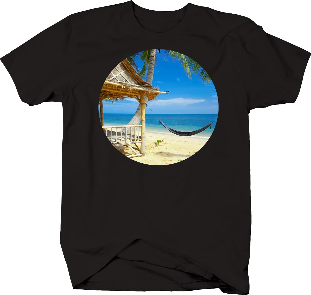 Impact Art Beach Vacation Softstyle T-Shirts - Black | Comfortable Cotton Tees for Summer Travel, Casual Wear & Relaxation