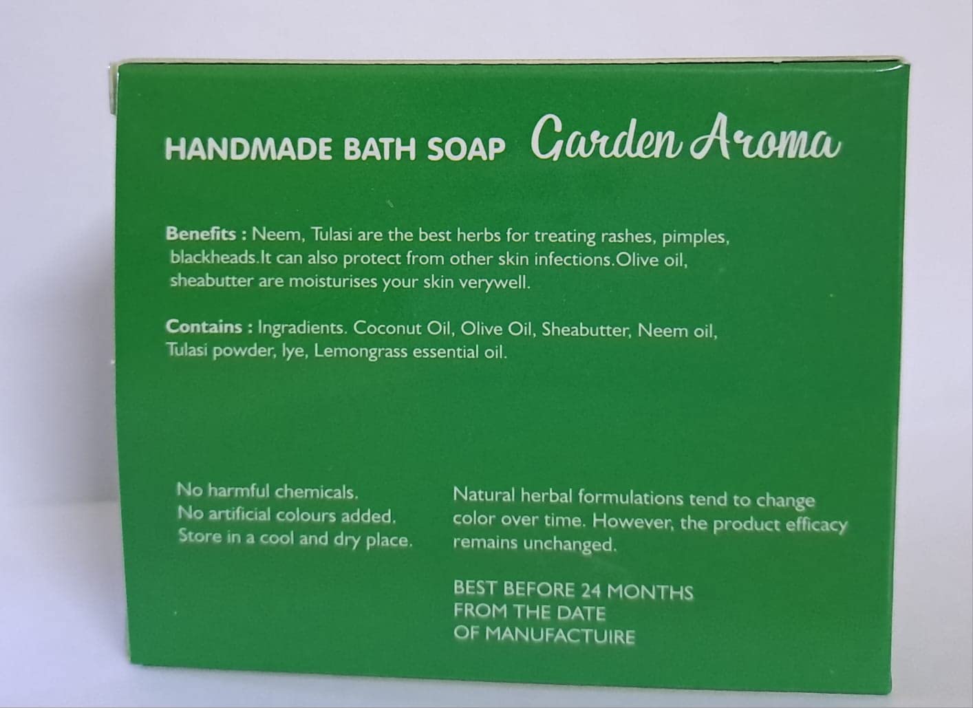 Neem Tulasi Herbal Handmade Cold Process Soap - Natural Ayurvedic Skincare for Acne, Eczema & Sensitive Skin - Perfect for Daily Cleansing & Relaxation