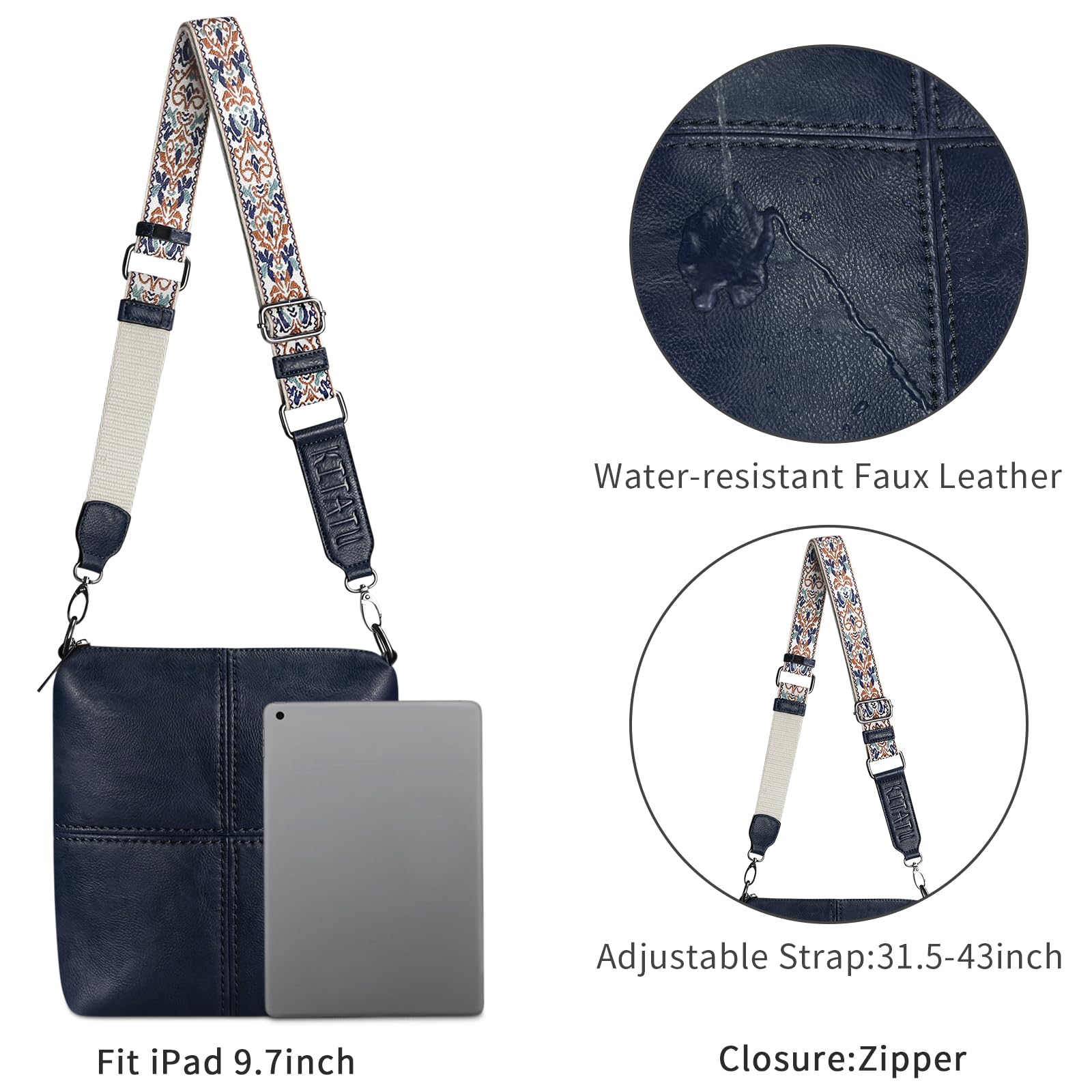 Stylish Vegan Leather Tote Bag for Women - Hobo Shoulder Bag & Crossbody Purse with Matching Wallet Set (3-Piece) | Perfect for Work, Travel & Everyday Use