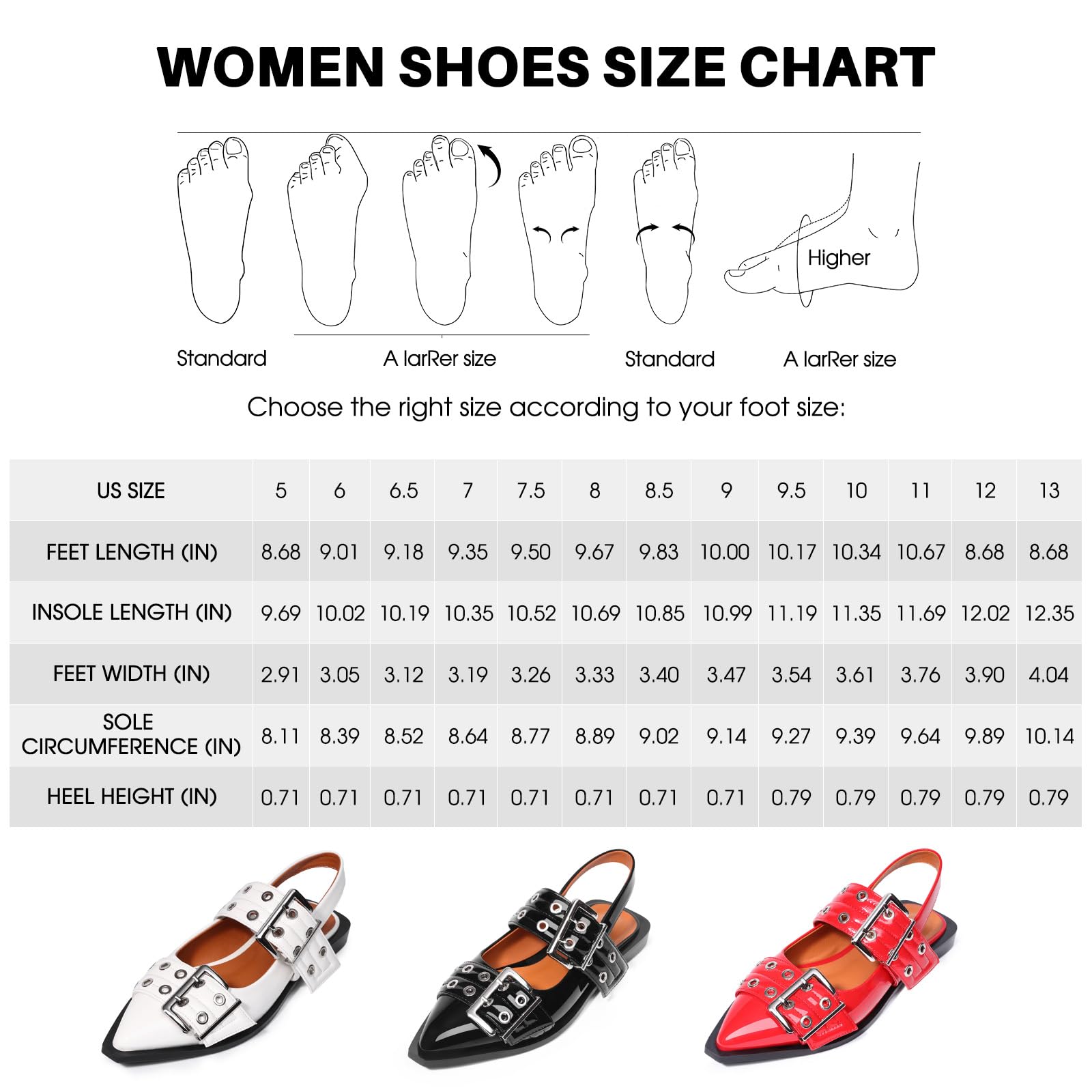 Women's Buckle Ballet Flats - Slingback Pointed Toe Ballerina Shoes with Low Block Heel | Comfortable Casual Dress Flats for Spring, Summer & Fall | Perfect for Office, Dating & Daily Wear