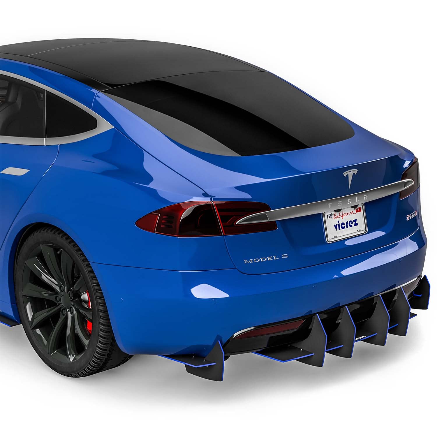 Vicrez Centa VR2 Rear Diffuser vz102387 for Tesla Model S 2015-2025 - Carbon Fiber Performance Upgrade for Enhanced Aerodynamics & Sporty Styling | Perfect for Track Days & Car Shows