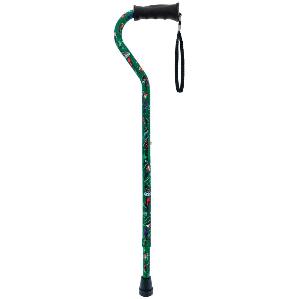 American Songbird Aluminum Adjustable Offset Walking Cane with SafeT Base - Lightweight Mobility Aid for Seniors & Outdoor Use