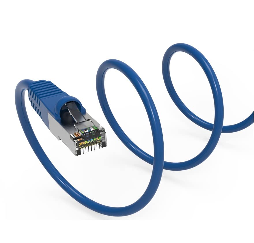 Premium CAT5E Shielded Ethernet Cable 75FT/100FT - High Speed Network Cable for Gaming, Streaming & Office Use - Blue Shielded RJ45 Cable (Compare at Amazon Price $37.90-$52.92) - Perfect for Home Networking, Smart TVs & Online Gaming