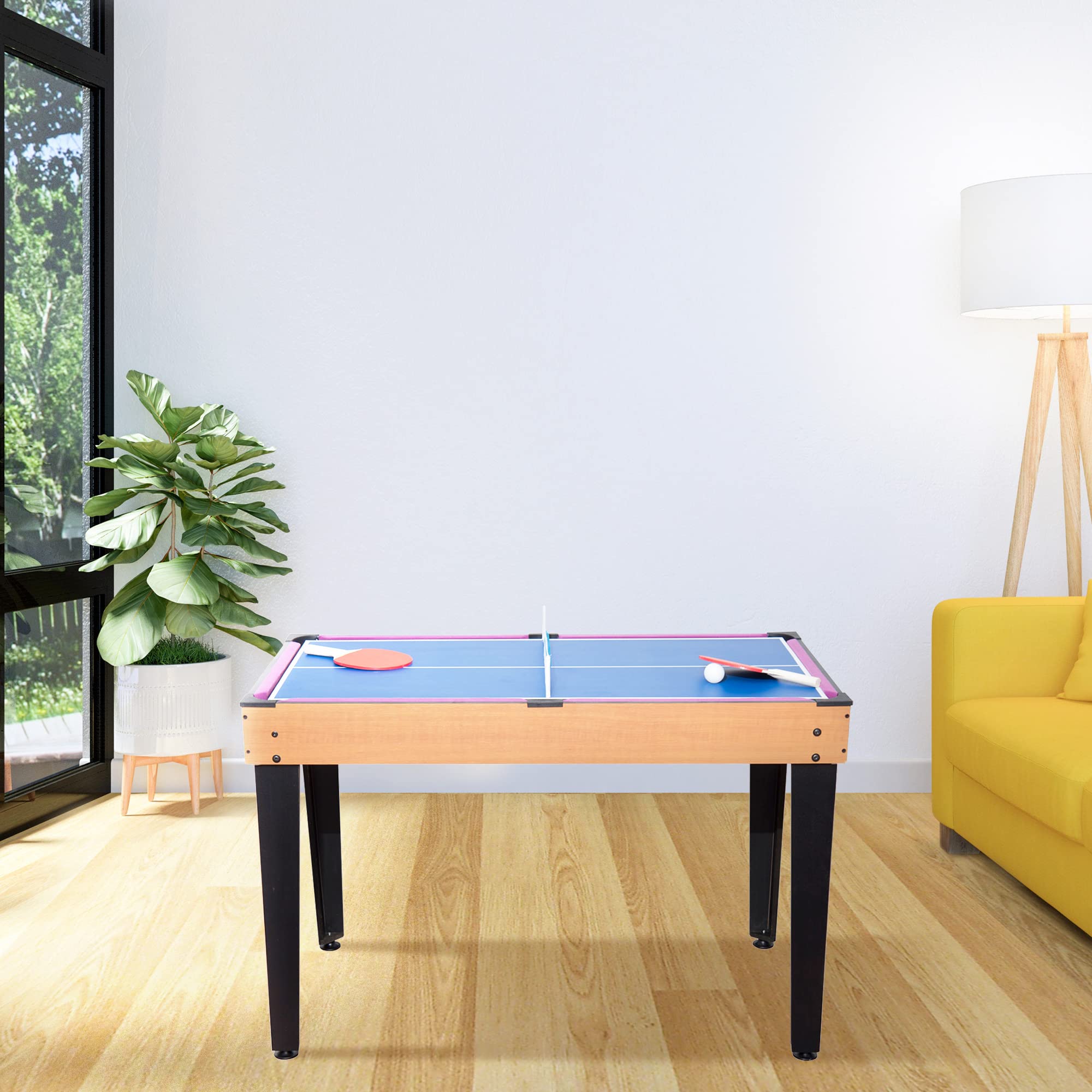 HOMCOM 3-in-1 Multi-Game Table Set for Table Tennis, Billiards & Air Hockey - Includes All Accessories | Perfect for Family Game Nights & Indoor Entertainment