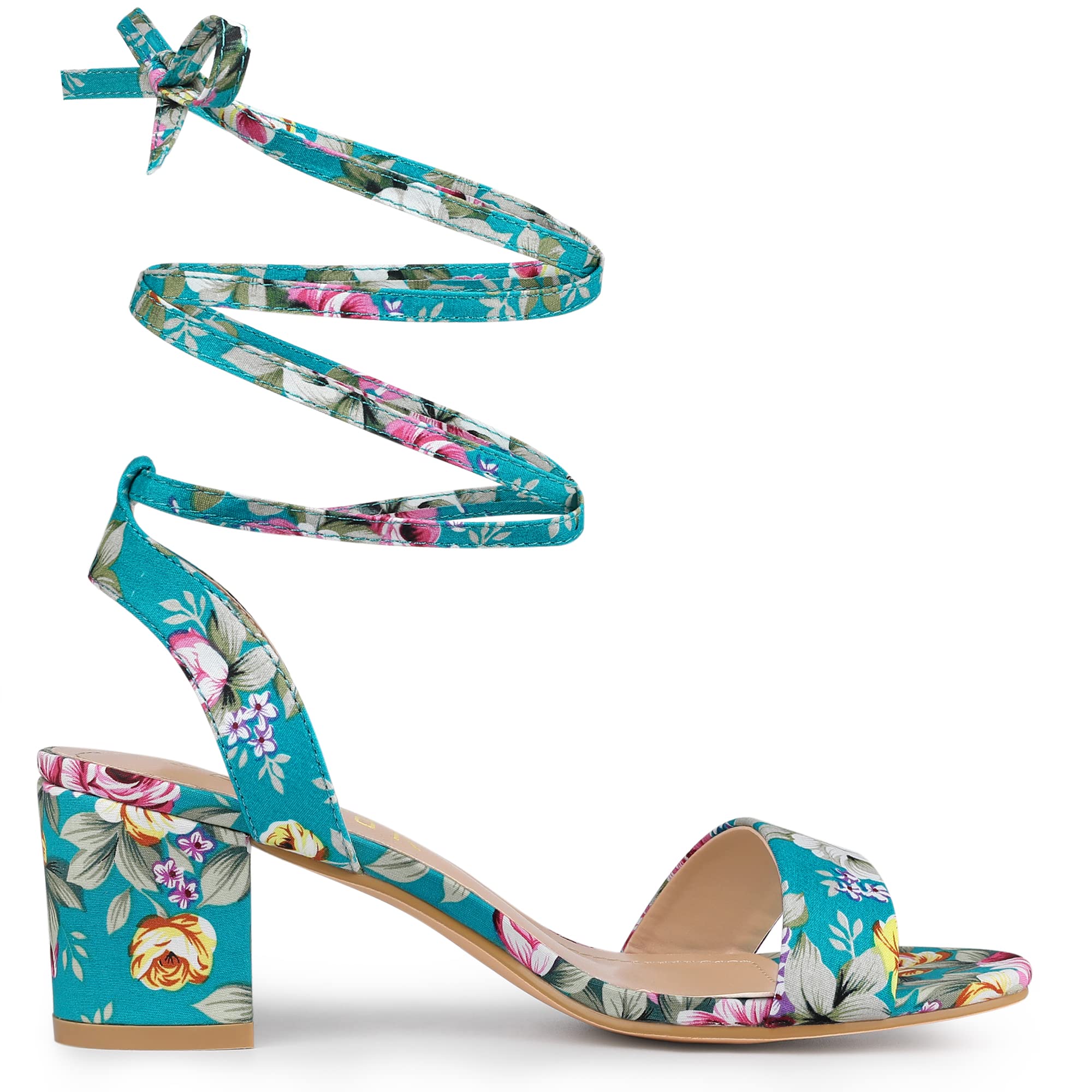Allegra K Women's Block Heel Sandals - Lace Up Heels for Women | Comfortable Chunky Heel Shoes for Casual Outings, Parties & Office Wear