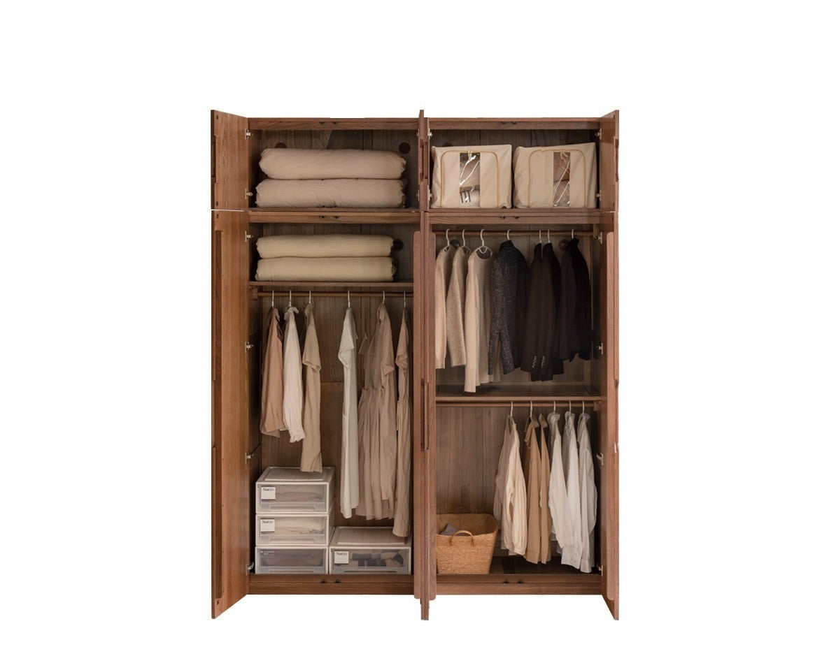 Solid Oak Wood Modern Wardrobe - Stylish & Durable Closet for Bedroom, Walk-In Closet, or Guest Room Storage