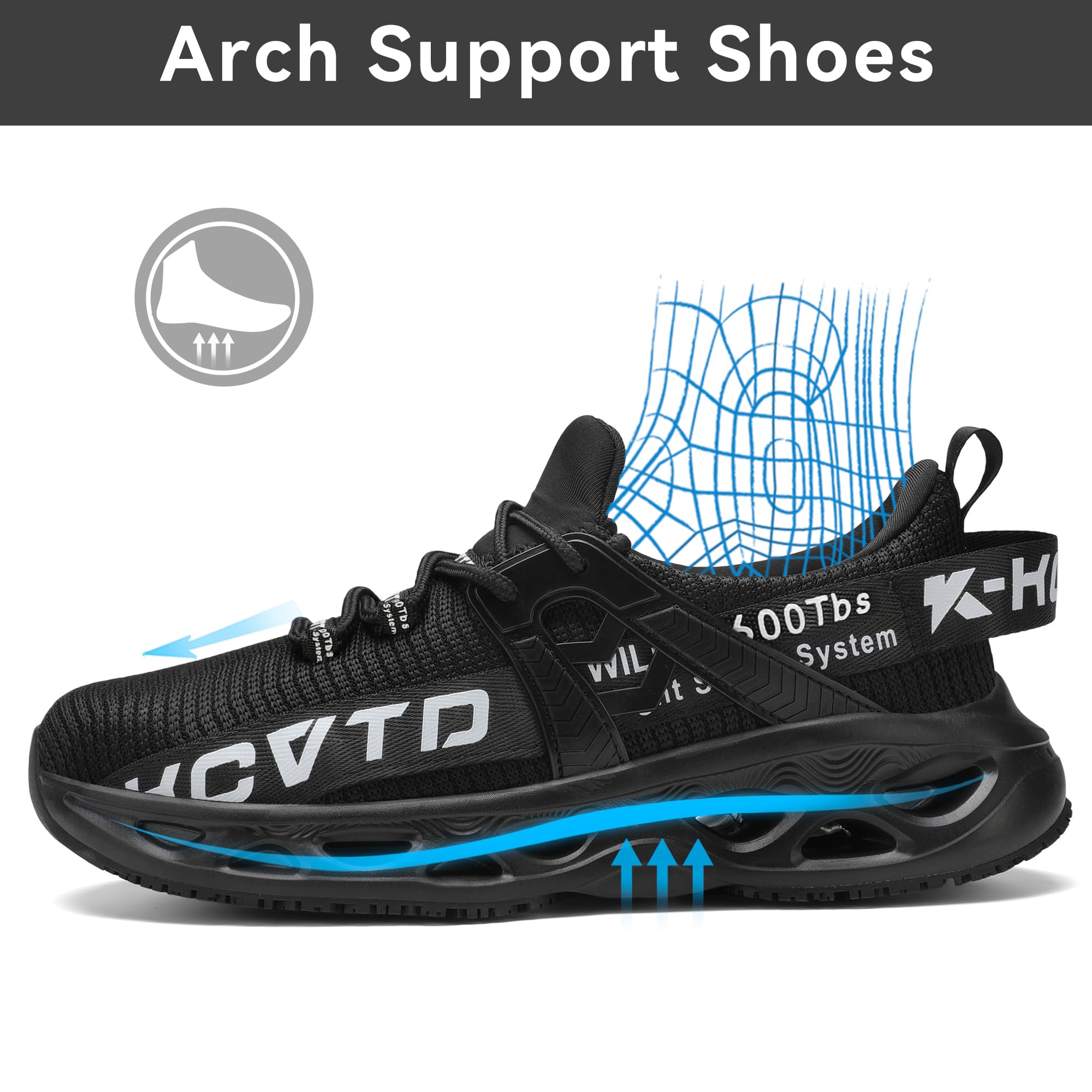 KCVTD Steel Toe Work Boots for Men & Women - Safety Shoes with Puncture Proof & Slip Resistant Construction - Durable Steel Toe Sneakers for Construction, Warehouse & Industrial Work