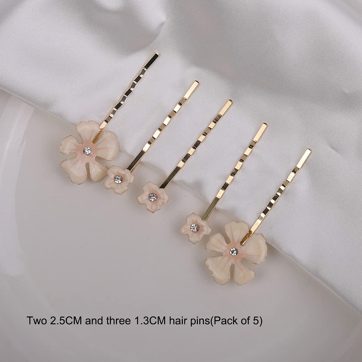 Xerling Wedding Hair Pins - 5 Pack Floral Bridal Hair Clips for Women & Girls, Decorative Hair Jewelry Accessories for Bridal Shower, Prom, Party & Special Occasions
