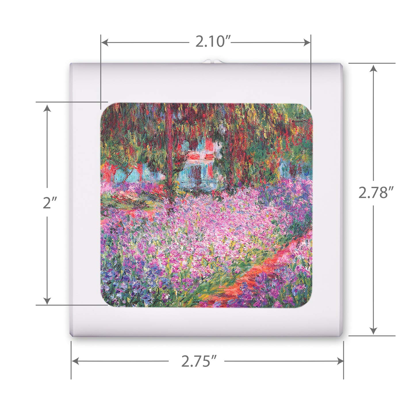 Dimmable LED Night Light with Auto On/Off Sensor - Adjustable Brightness, Warm White Light for Bathroom, Hallway, Nursery & Bedroom | Energy Efficient Plug-in Nightlight for Kids & Adults | Perfect for Nighttime Safety & Comfort (Monet: The Artist's Garden Inspired Design)
