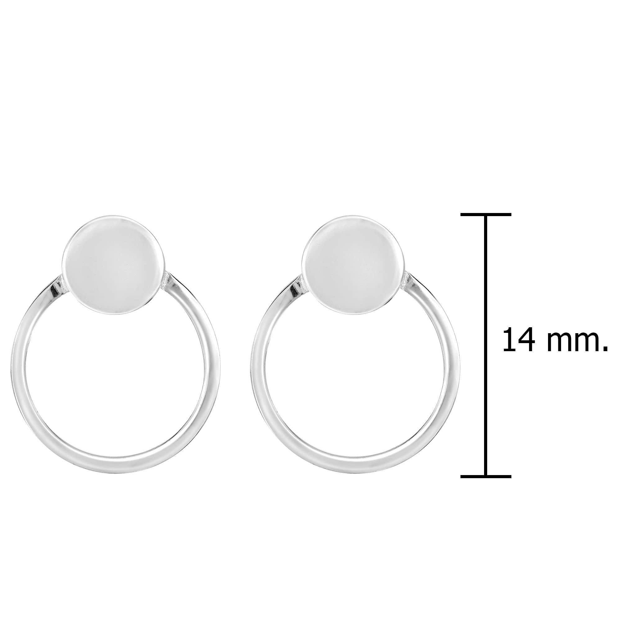 AeraVida .925 Sterling Silver Stud Earrings for Women - Minimalist Open Circle & Solid Dot Design | Elegant Everyday Jewelry for Work, Date Night & Gifts