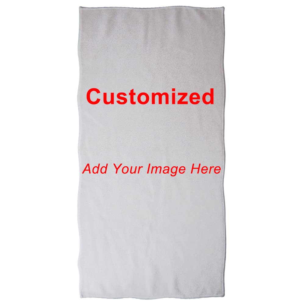 Custom Personalized Photo Microfiber Bath Towels - Super Absorbent Quick Dry Beach Towel Set for Pool, Gym, Travel & Spa | Add Your Own Image | Soft Lightweight Face Hand Hair Towels