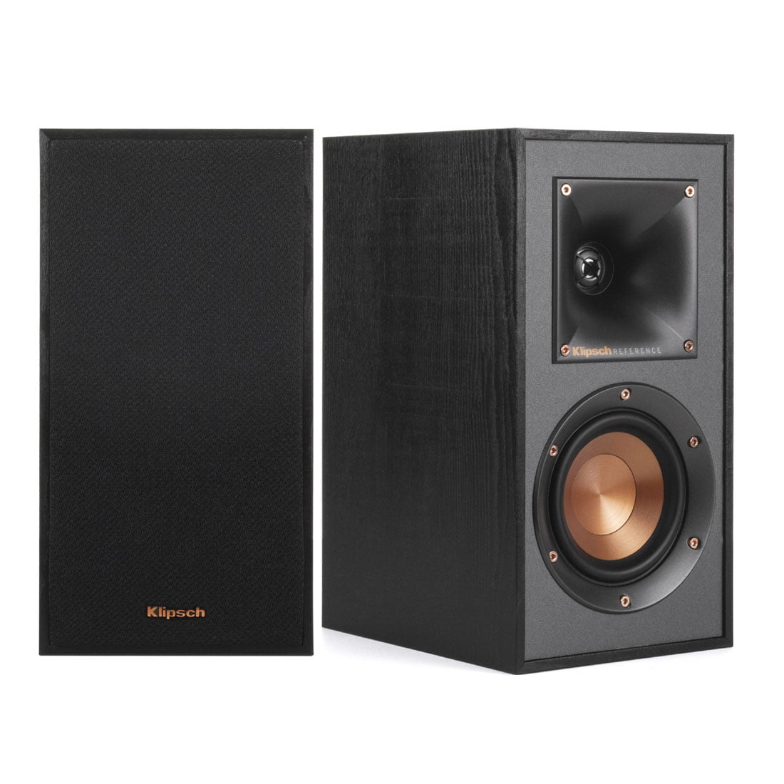Klipsch R-41M Powerful Bookshelf Speakers - High-Performance Bass Reflex Design - Premium Black Finish (Pair) - Perfect for Home Theater, Music Listening & Gaming Setup