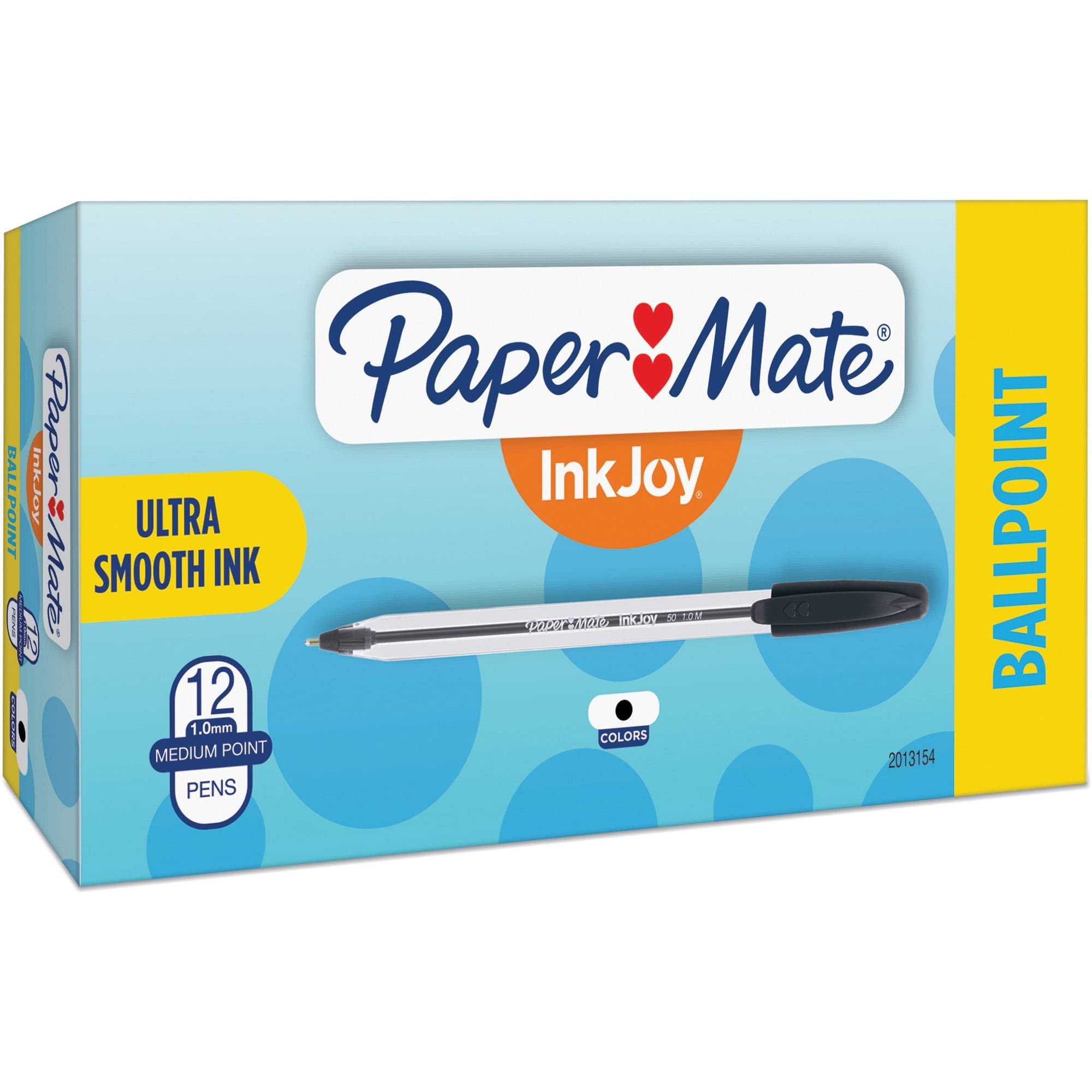 Paper Mate InkJoy 50ST Ballpoint Pens - Medium Point (1.0mm) Black Ink - 12 Pack for Smooth Writing at Home, Office & School