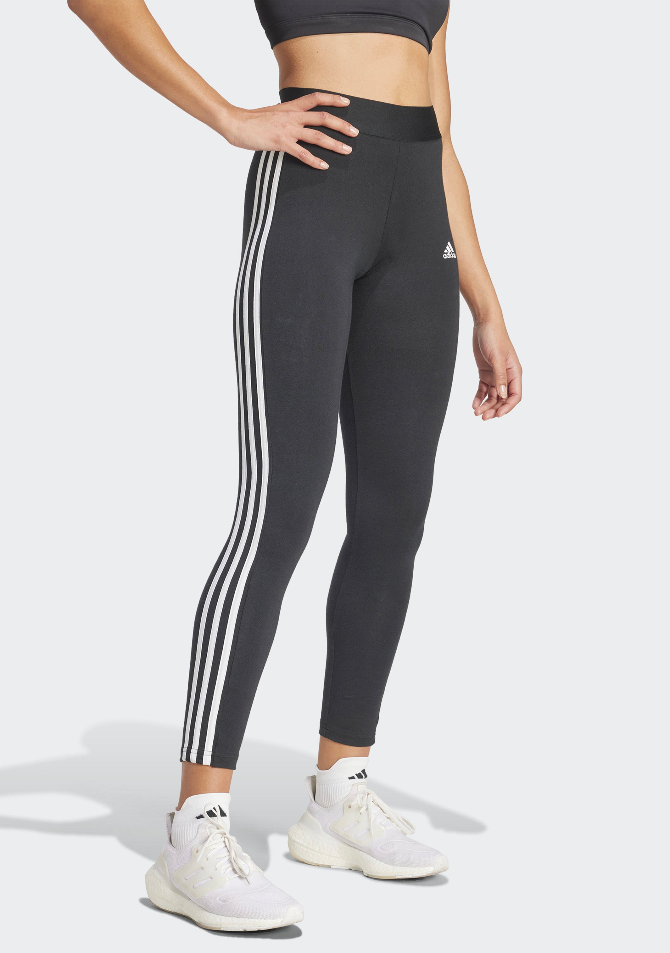 Adidas Women's 3 Stripes Yoga Pants - High Waisted Workout Leggings for Running, Gym & Lounge Wear