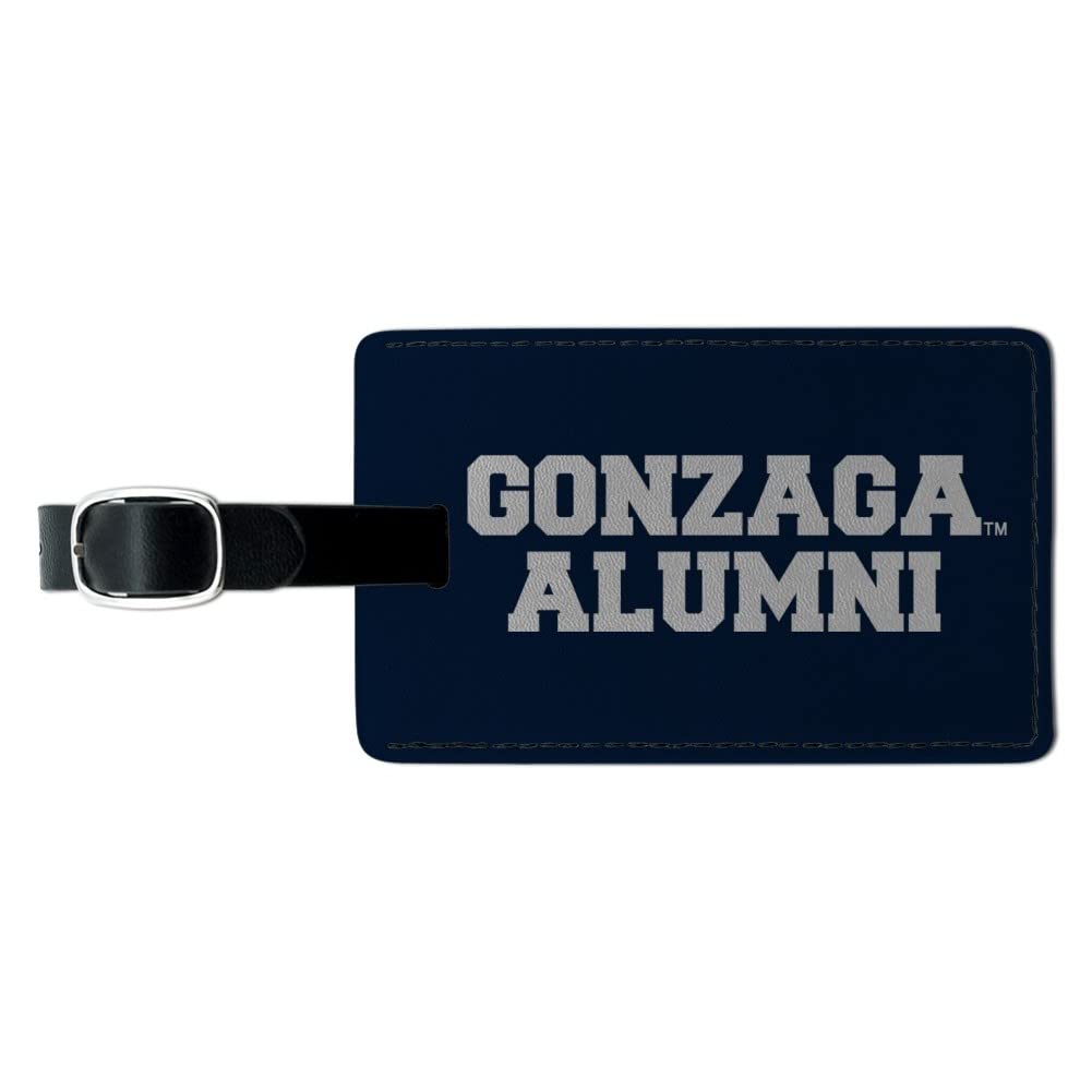 Gonzaga University Alumni Leather Luggage Tag - Personalized Rectangle Carry-On ID Tag for Travel Bags - Perfect for Graduation Gifts and Alumni Reunions
