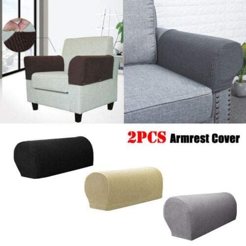Premium Stretch Armrest Covers - Breathable Spandex Fabric Sofa Arm Protectors (2 Pack, Black) | Fits Recliners, Chairs & Couches | Home & Office Furniture Protection