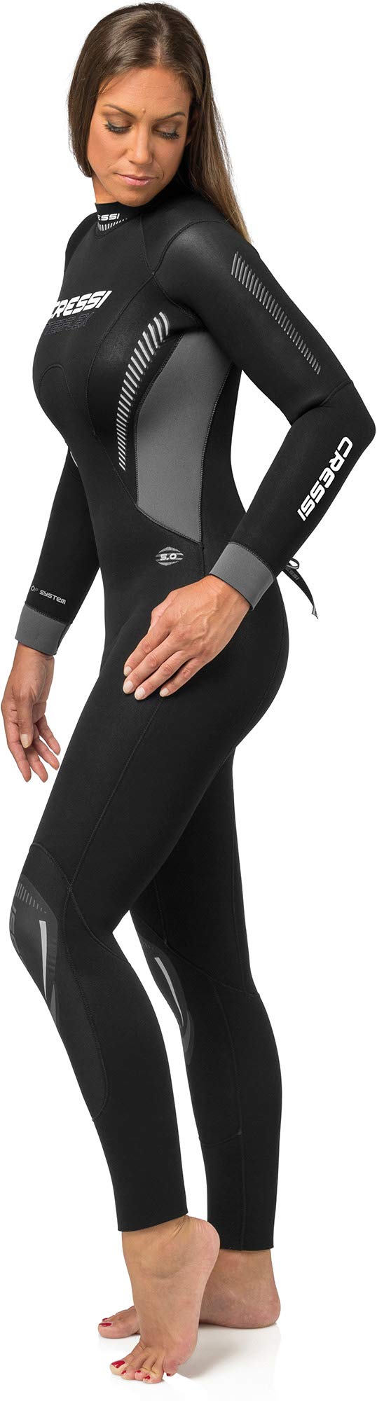 Cressi Men's & Women's 5mm Full Wetsuit with Back Zipper - Premium Otterflex Neoprene for Scuba Diving, Snorkeling, Surfing & Water Sports - Italian Designed Thermal Protection for Cold Water Activities