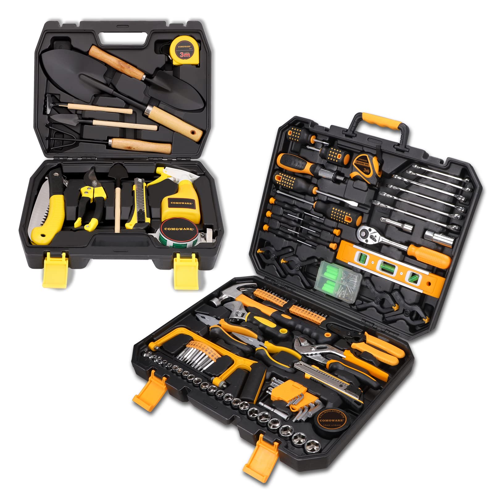 COMOWARE Garden Tool Set - 5-Piece Stainless Steel Hand Tools for Gardening, Planting, Weeding - Durable Household Gardening Kit for Outdoor & Indoor Plants (Perfect for Home Gardeners, Landscaping, Backyard Maintenance)
