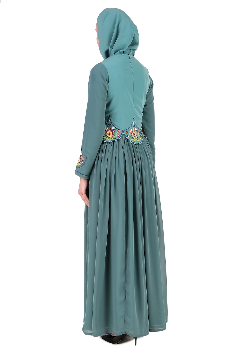 Stylish Designer Hand Embroidered Attached Jacket Abaya - Elegant Muslim Women's Dress for Special Occasions & Daily Wear