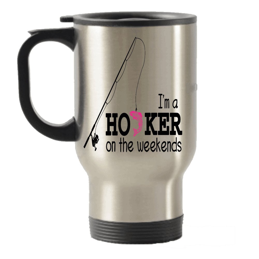 Fishing Travel Mug - Insulated Coffee Tumbler with Lid for Camping, Outdoor & Birthday Gifts | Perfect for Anglers, Weekend Fishing Trips & Outdoor Adventures