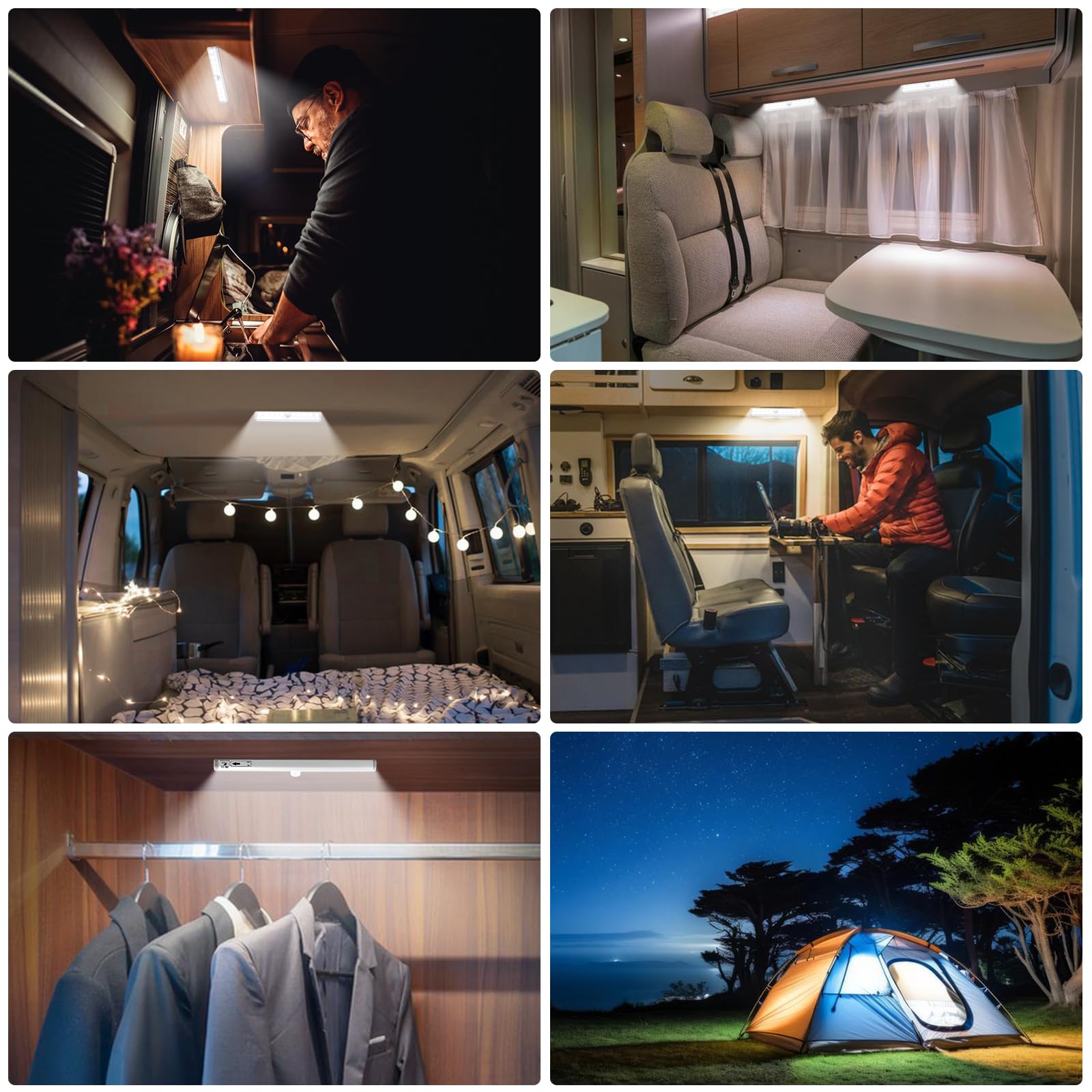 Motion Sensor RV Step Lights - 20 LED Magnetic Night Light for Camper, Motorhome & Trailers (2 Pack) - Perfect for Safe Nighttime Entry/Exit