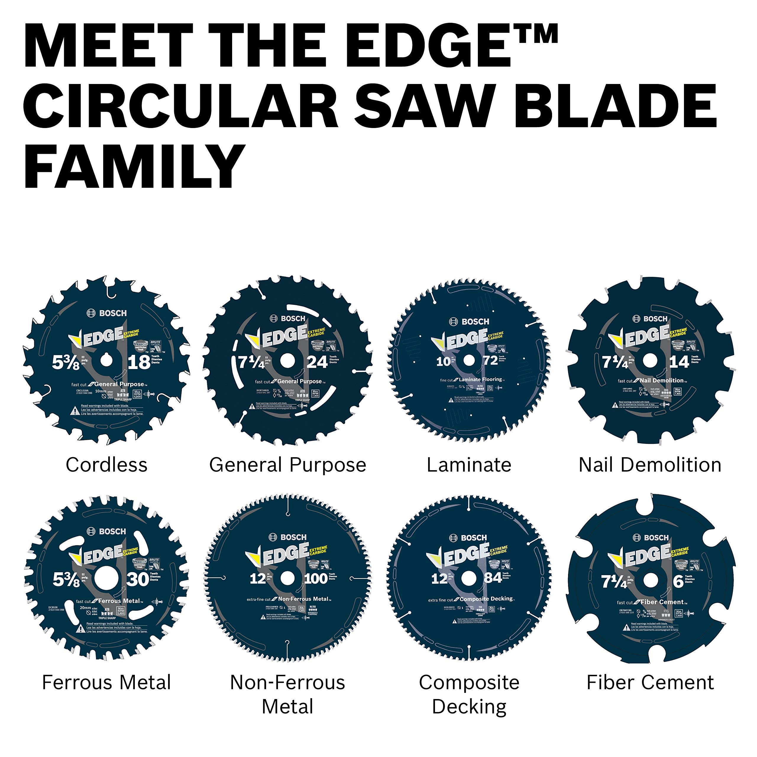 Bosch DCB1072CD 10-Inch 72-Tooth Circular Saw Blade for Composite Decking - Perfect for Cutting Composite Materials, Wood, and PVC Deck Boards