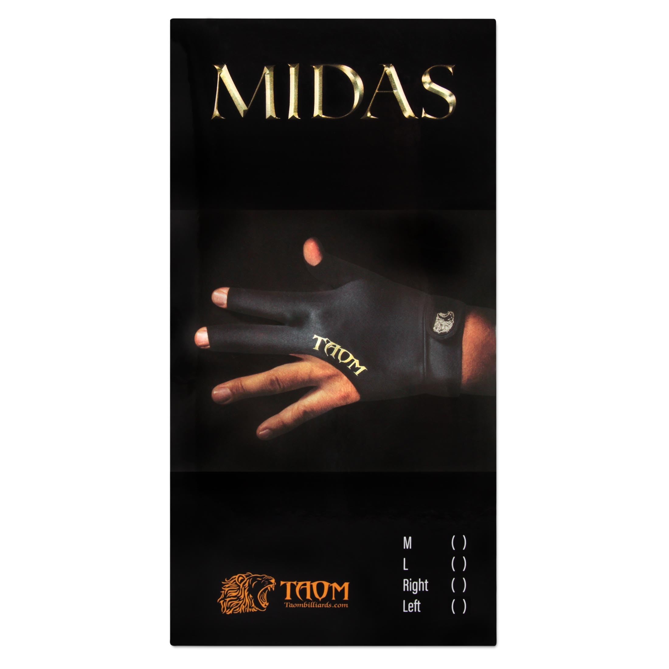 TAOM Midas Billiard Pool Cue Glove - Left & Right Hand Compatible - Perfect for Snooker, 8-Ball & 9-Ball Games