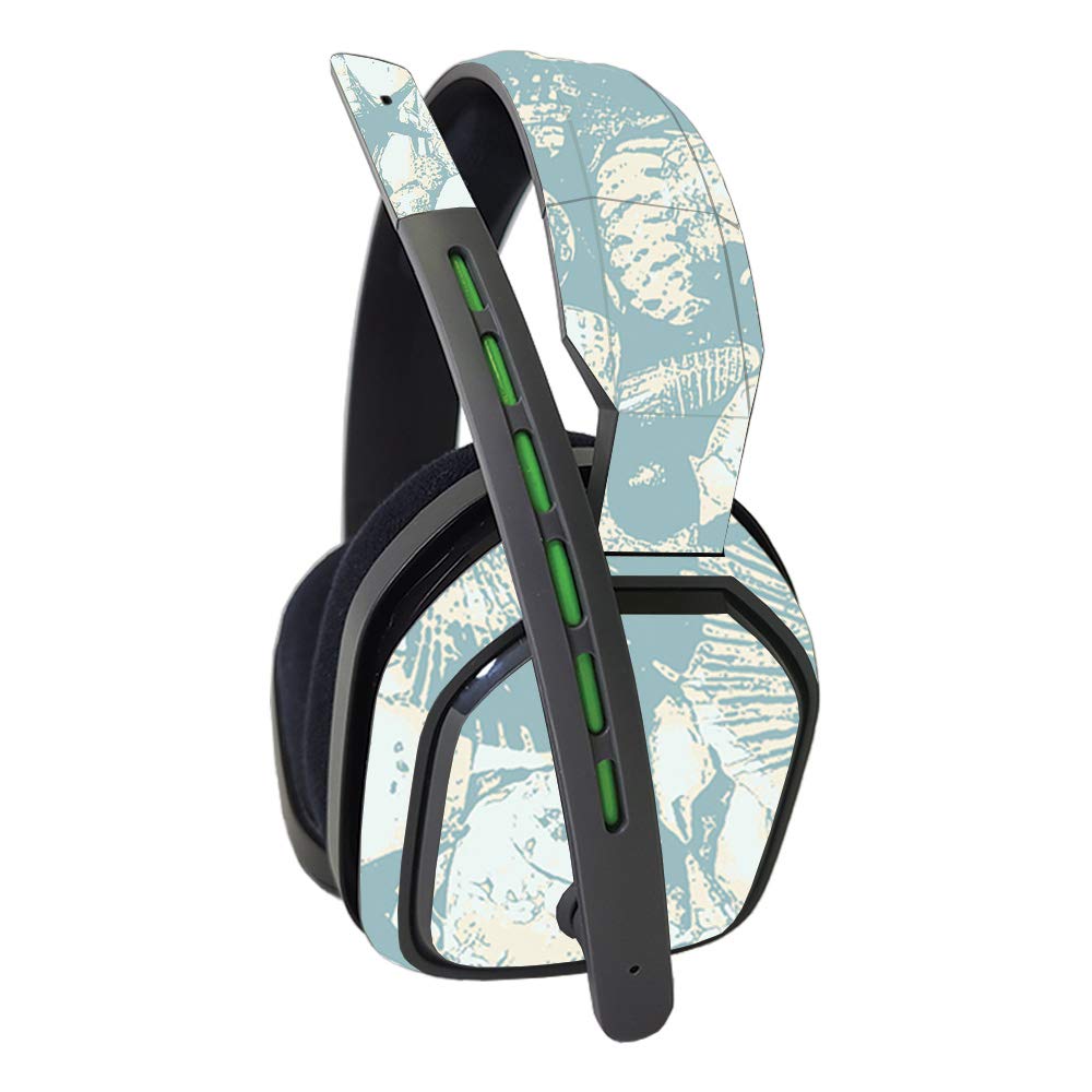 MightySkins Vinyl Decal Wrap Cover for Astro A10 Gaming Headset - Blue Seashells Design | Protective & Durable Skin | Easy to Apply & Remove | Made in USA | Perfect for Gamers & Streamers