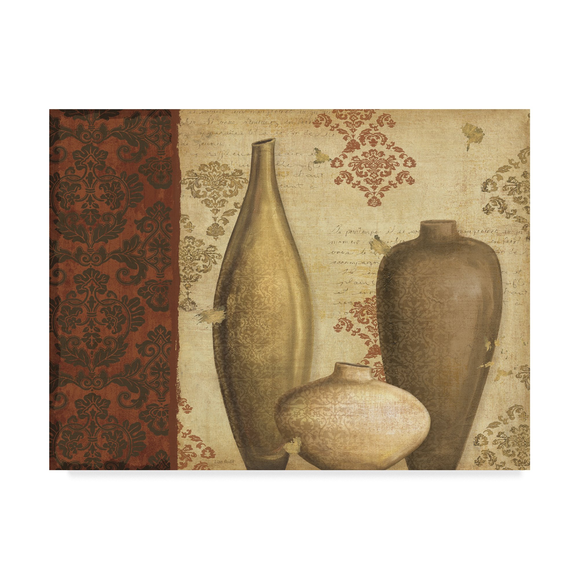 Lisa Audit Vases II Wall Art - 24x32 Inch Canvas Print for Home Decor, Living Room, Bedroom & Office