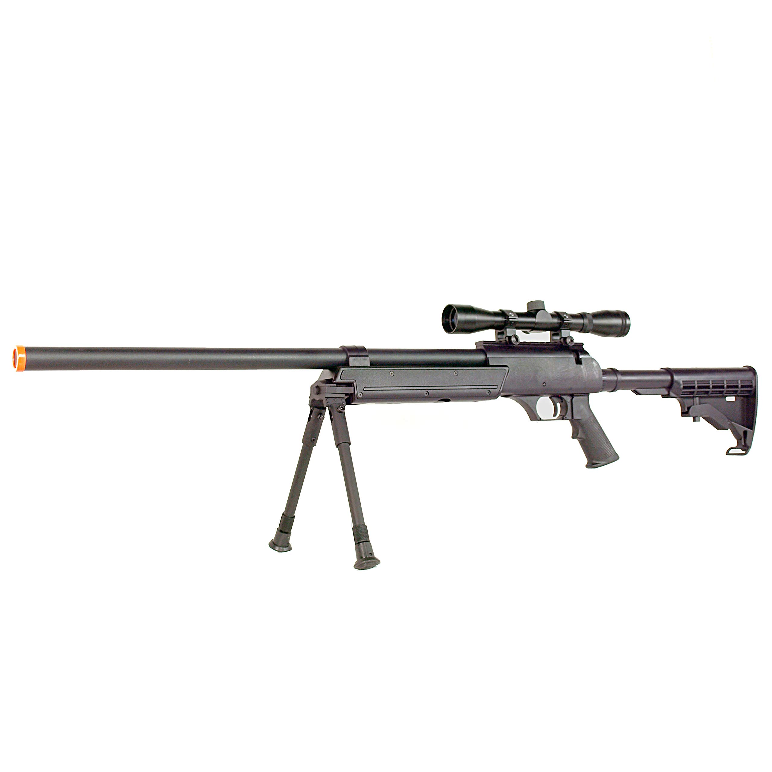 BBTac High-Power Precision Spring Airsoft Sniper Rifle - Heavy Duty Metal Construction with 3x32 Scope & Adjustable Bipod - Ideal for Target Shooting, Airsoft Battles & Outdoor Training