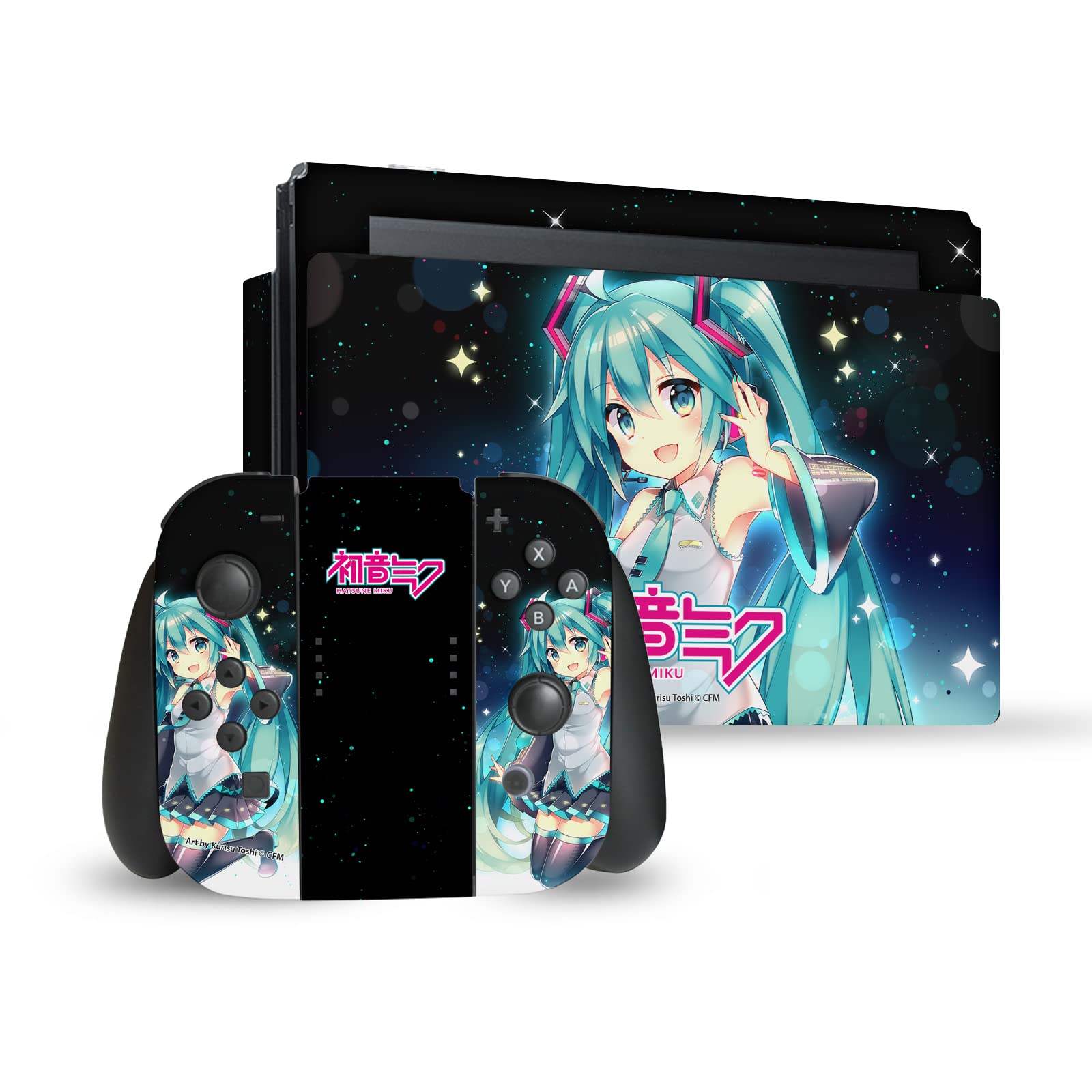 Officially Licensed Hatsune Miku Night Sky Vinyl Sticker Decal for Nintendo Switch - Matte Finish Gaming Skin Compatible with Switch Console, Dock & Joy-Con Controllers - Perfect for Anime Fans & Gaming Accessories Collection