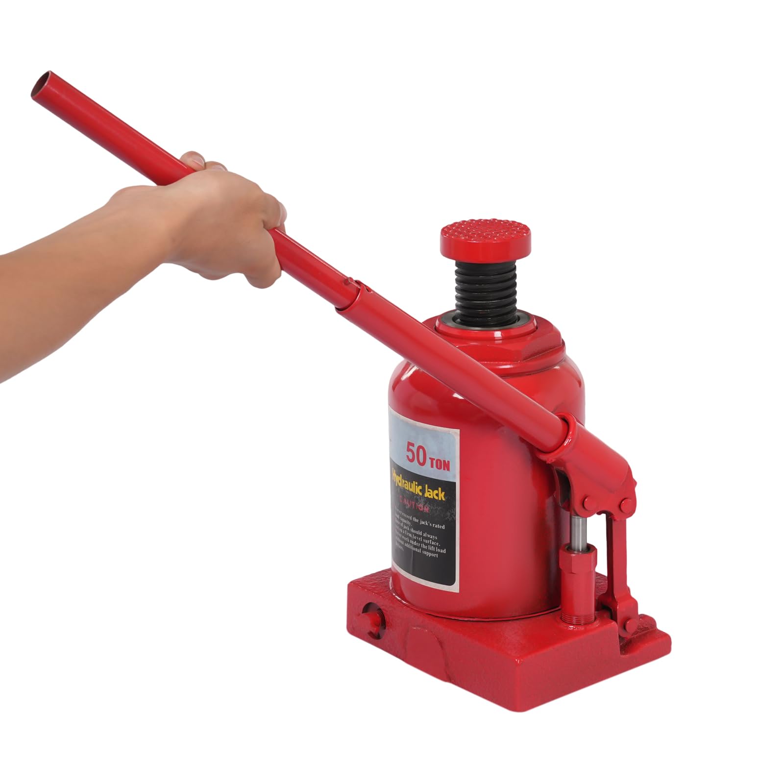 50 Ton Hydraulic Bottle Jack - Heavy Duty Welded Design for Auto Repair, House Lifting & Industrial Use (110,231 lbs Capacity, Red) - Perfect for Vehicle Maintenance, Construction & Emergency Scenarios