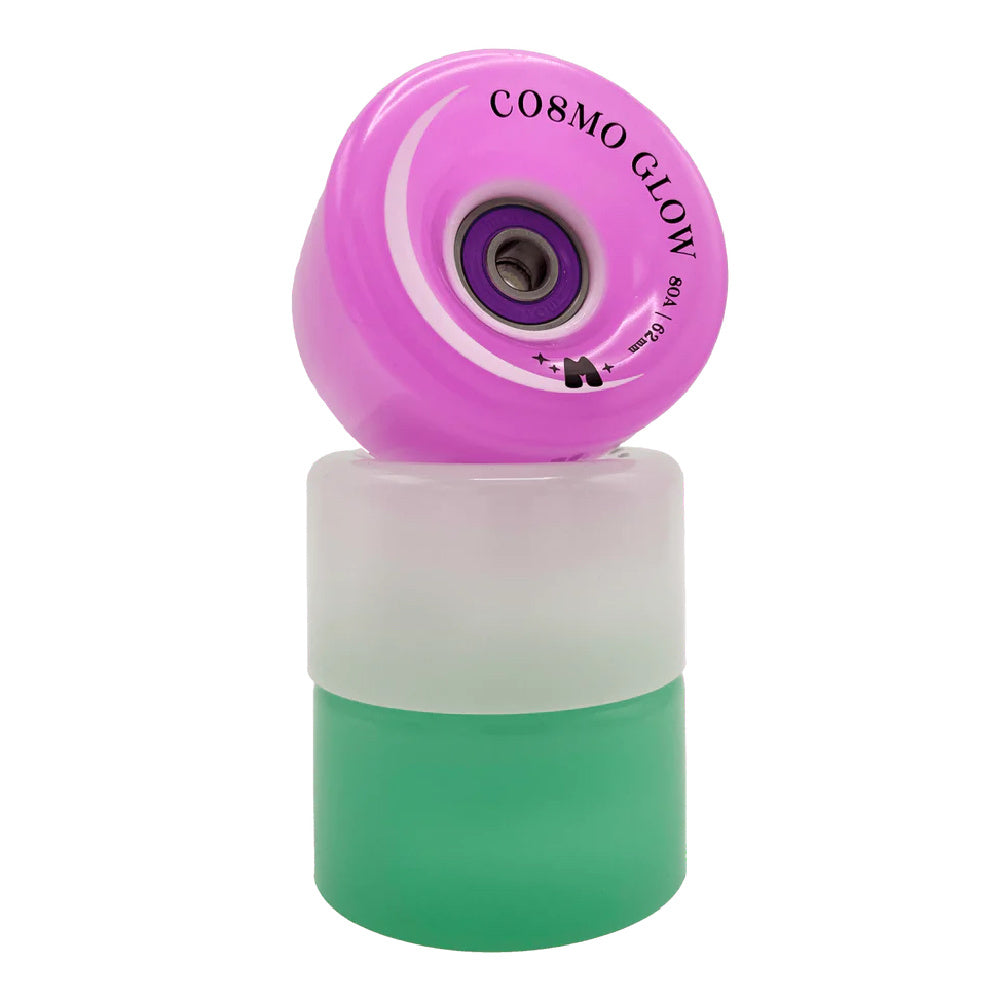 Moxi Cosmo Glow 62mm Light Up LED Skate Wheels - 4 Pack Set for Roller Skates & Outdoor Night Skating