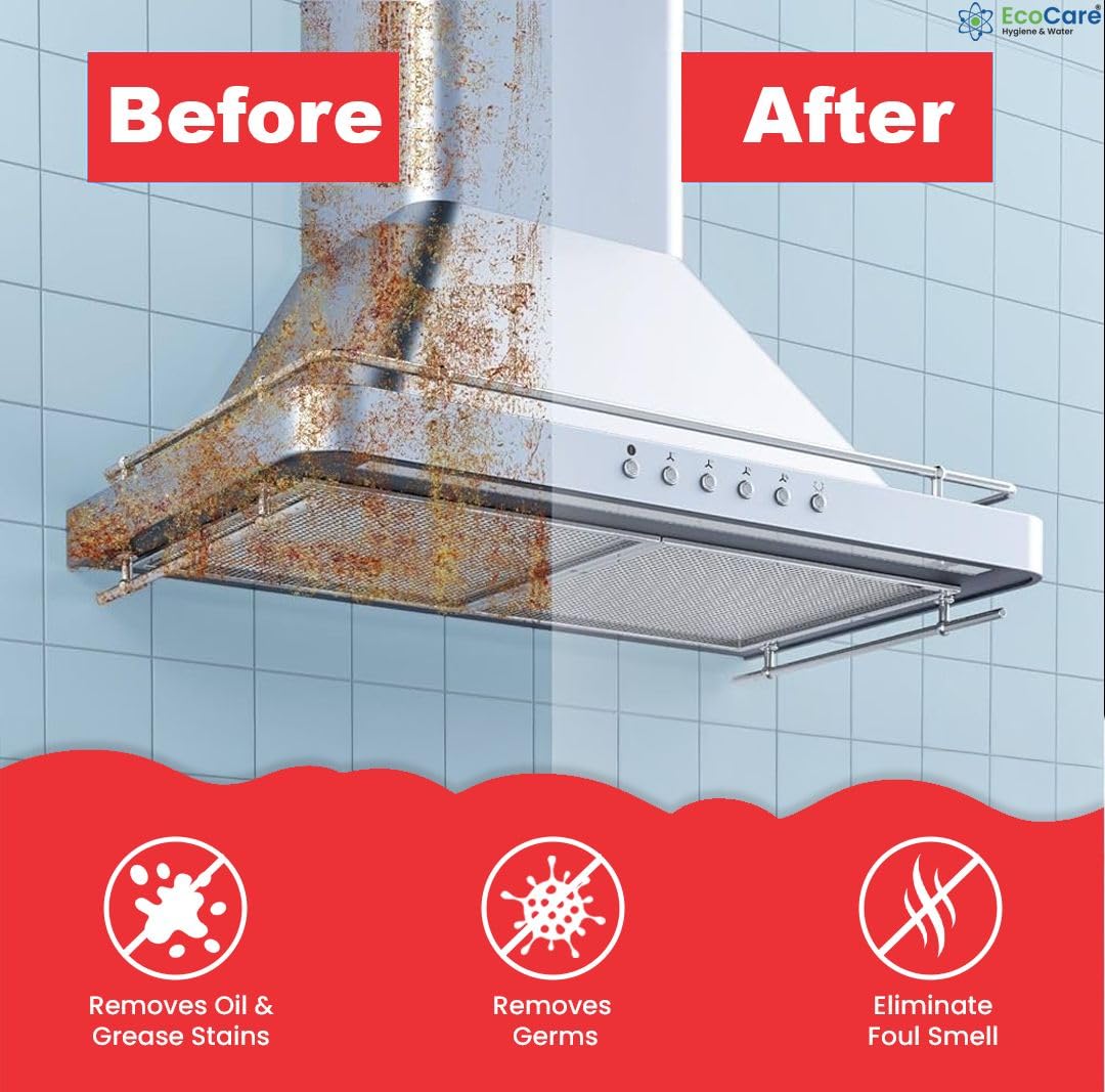 Eko Power Kitchen Cleaner Spray - Non-Toxic, Non-Flammable Oil & Grease Remover for Stove, Chimney & Gas Stove Cleaning | Magic Degreaser Foam Spray | Perfect for Home Kitchen, Restaurant & Commercial Use (Pack of 1)