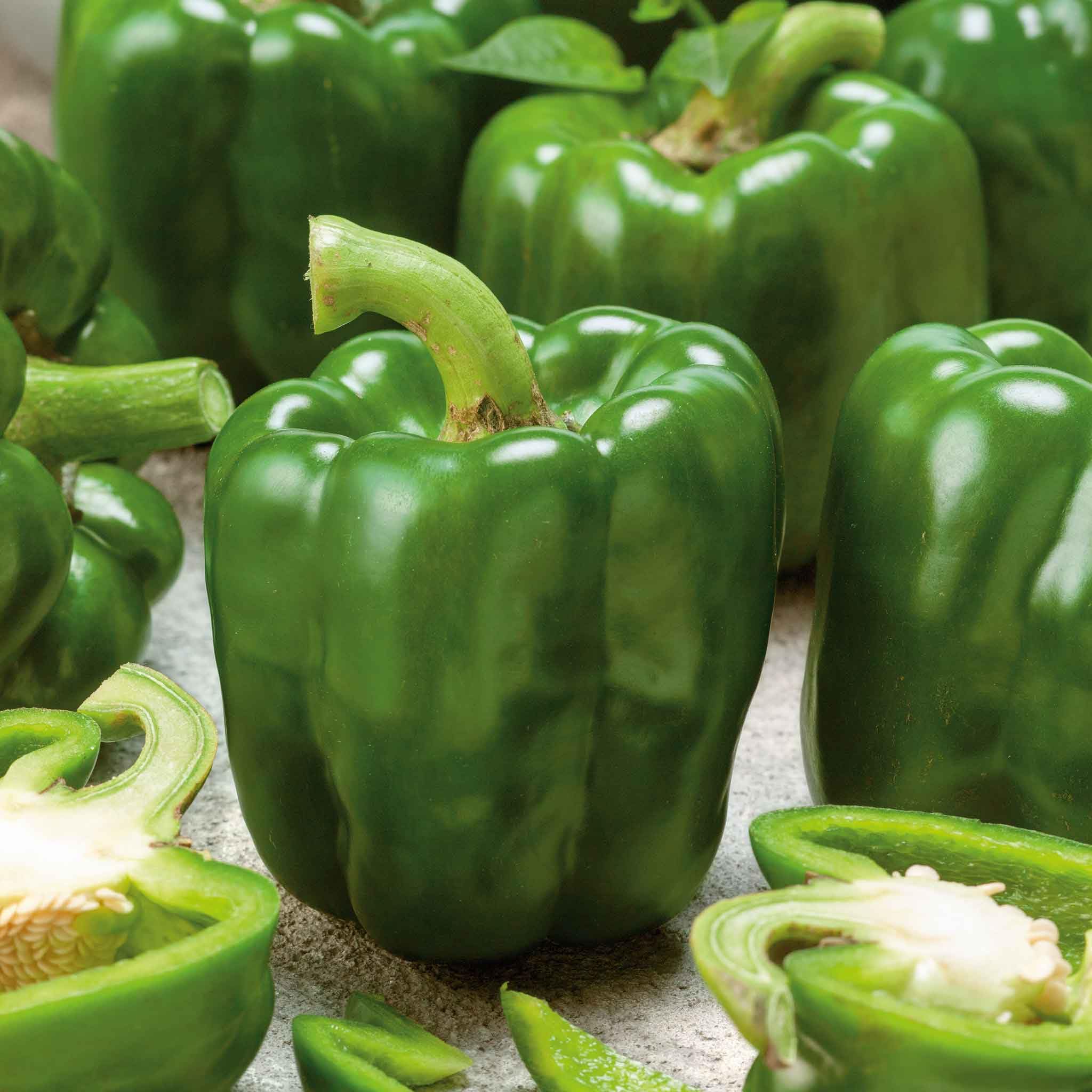 Organic Sweet Pepper Seeds - Eden Brothers Emerald Giant Heirloom Variety for Home Gardening, Cooking & Fresh Salads