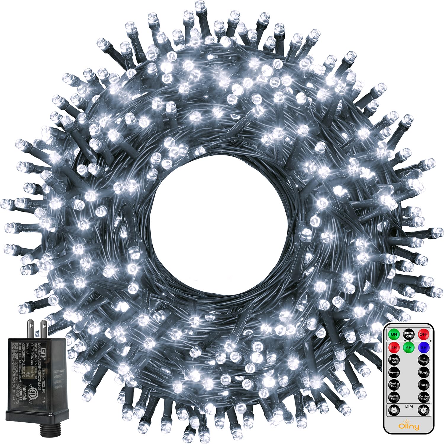 400LED 132FT Christmas Tree Lights with Remote & Timer - 8 Modes Waterproof Outdoor String Lights for Indoor/Outside Decor - Cool White | Perfect for Xmas, Thanksgiving, Holiday Parties & Home Decorations
