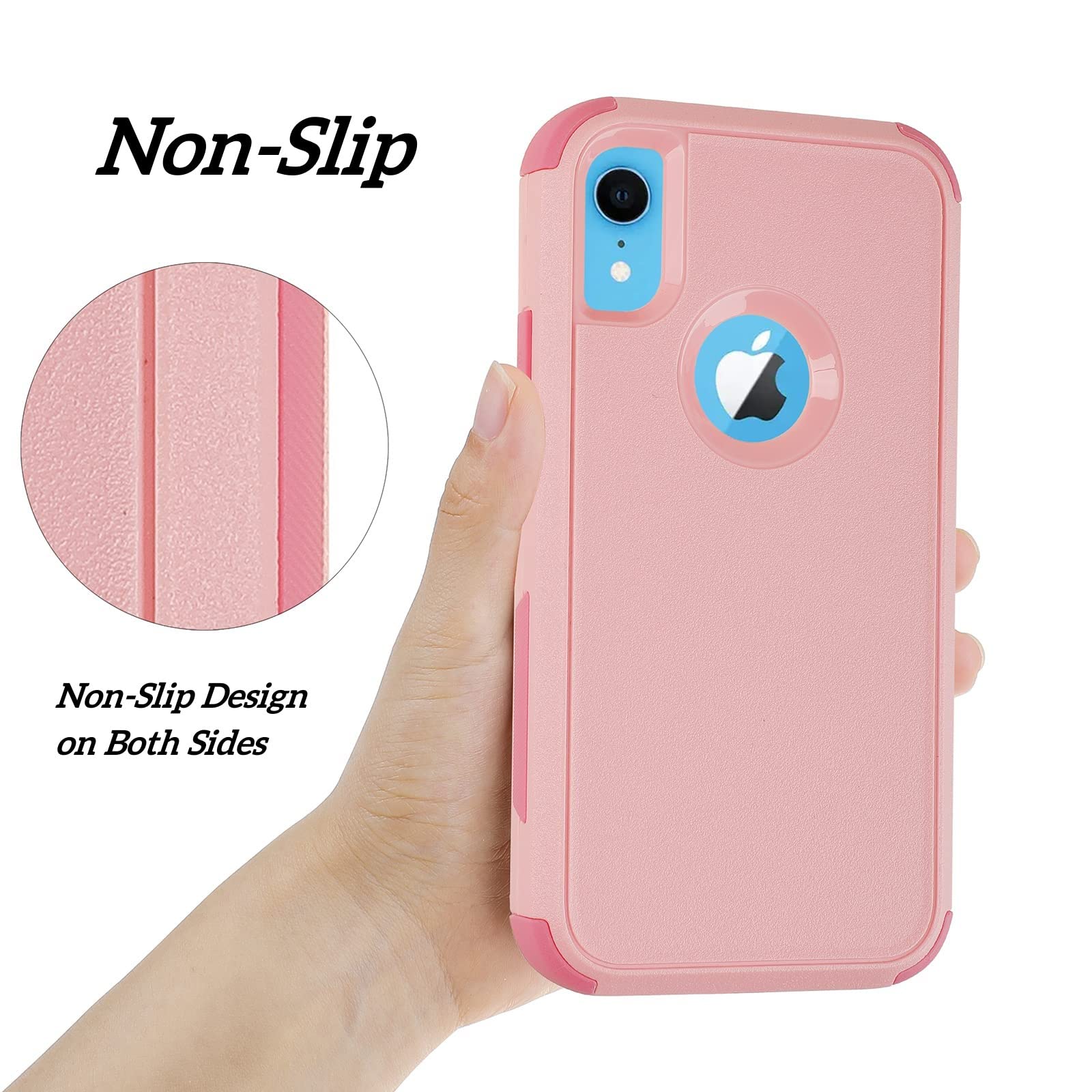Shockproof iPhone XR Case 6.1 Inch - 3-Layer Heavy Duty Protection, Drop Proof & Co-Goldguard Design (Pink) - Perfect for Outdoor Activities, Travel & Daily Use