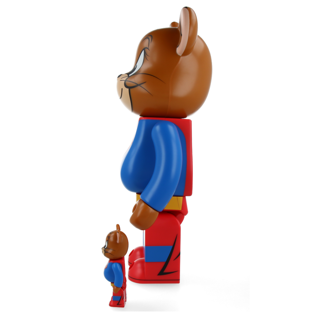 Tom and Jerry as Superman Bearbrick 400% & 100% Collectible Vinyl Art Toy - Perfect for Anime Fans, Home Decor, and Gift Giving