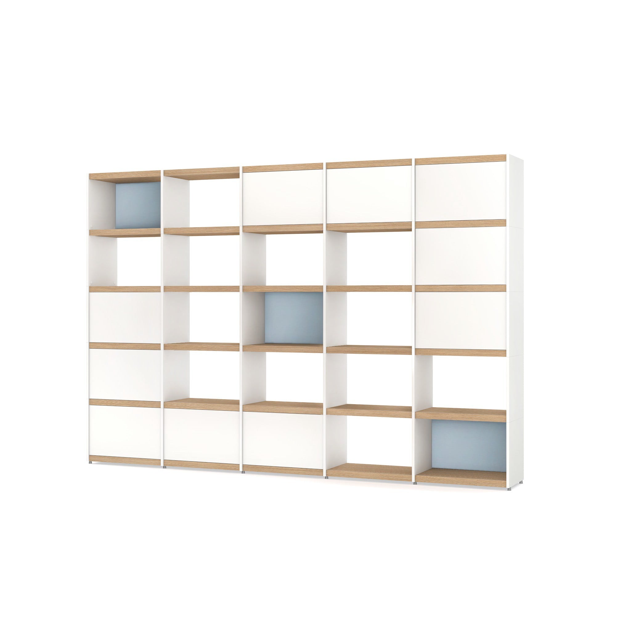 YOMO 5x5 Modular Bookshelf - Blue Storage Shelf for Home & Office - Perfect for Living Room, Bedroom, and Study Organization