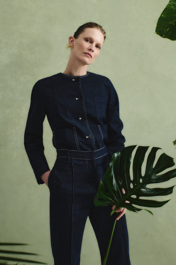 Christy Pant Stretch Denim Suiting - Dark Wash Jeans for Women | Comfortable Office Wear & Casual Outfits
