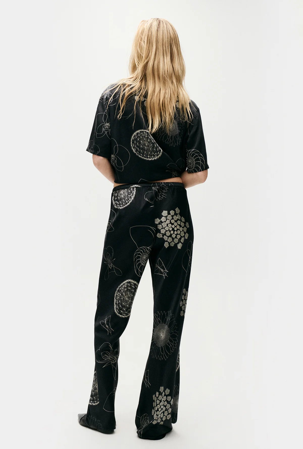 Fibonacci Black Bias Cut Pants for Women - High Waisted Slim Fit Trousers for Office, Party & Casual Wear